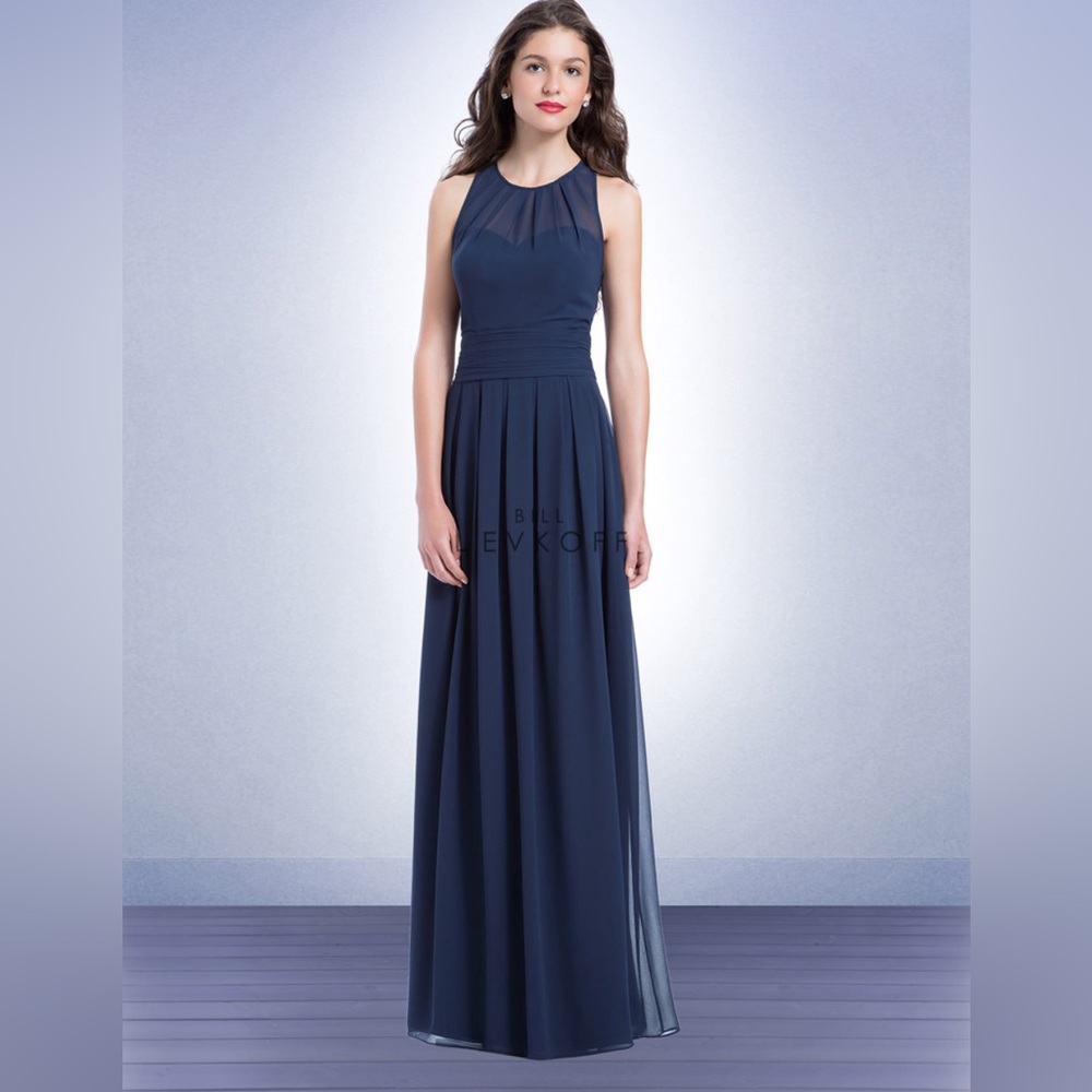 Navy Blue Bill Levkoff Bridesmaid Dress Size 8